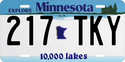 MN license plate 217TKY