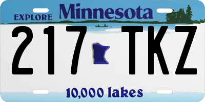 MN license plate 217TKZ