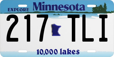 MN license plate 217TLI