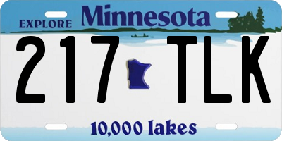 MN license plate 217TLK