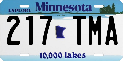 MN license plate 217TMA