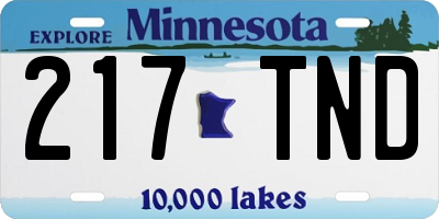 MN license plate 217TND