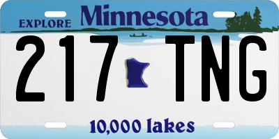 MN license plate 217TNG