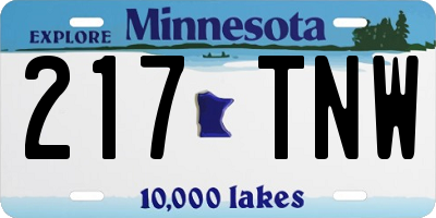 MN license plate 217TNW