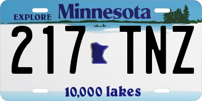 MN license plate 217TNZ
