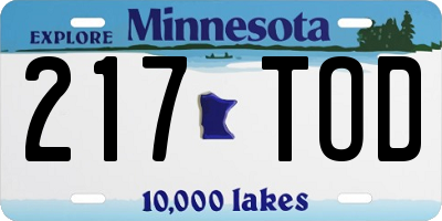 MN license plate 217TOD