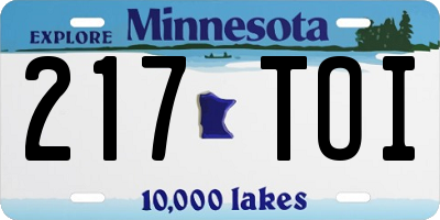 MN license plate 217TOI