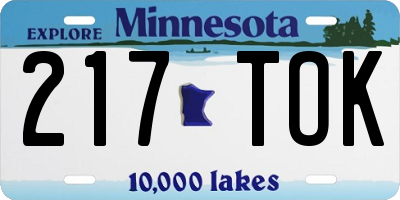 MN license plate 217TOK