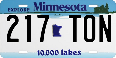 MN license plate 217TON