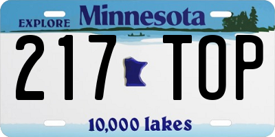 MN license plate 217TOP