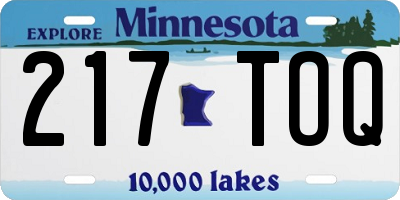 MN license plate 217TOQ