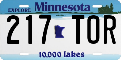 MN license plate 217TOR