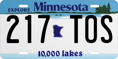 MN license plate 217TOS