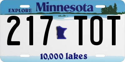 MN license plate 217TOT