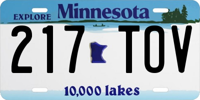 MN license plate 217TOV