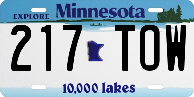 MN license plate 217TOW