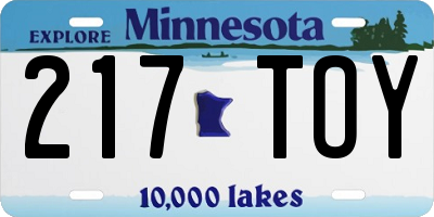 MN license plate 217TOY