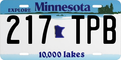 MN license plate 217TPB