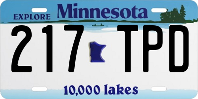 MN license plate 217TPD