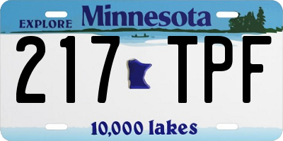 MN license plate 217TPF