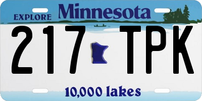 MN license plate 217TPK