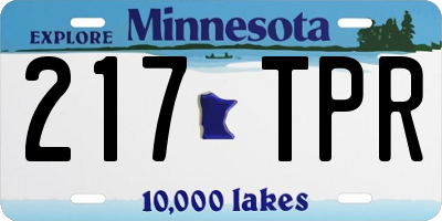 MN license plate 217TPR