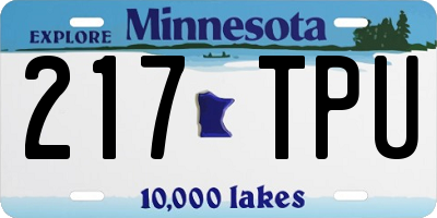 MN license plate 217TPU