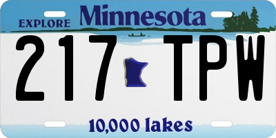 MN license plate 217TPW