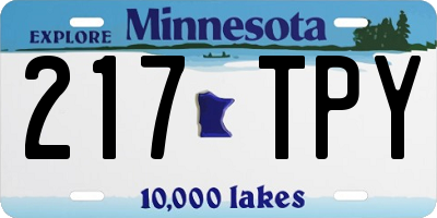 MN license plate 217TPY