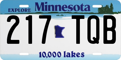MN license plate 217TQB
