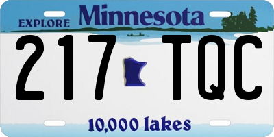 MN license plate 217TQC