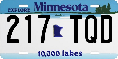 MN license plate 217TQD