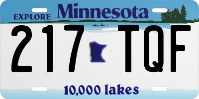 MN license plate 217TQF