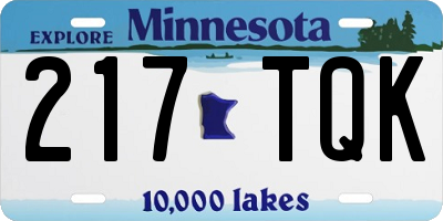 MN license plate 217TQK