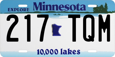 MN license plate 217TQM