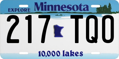 MN license plate 217TQO