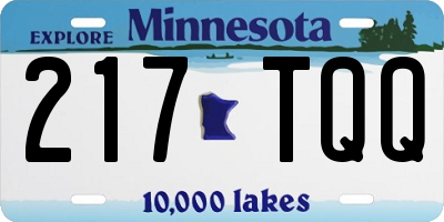 MN license plate 217TQQ