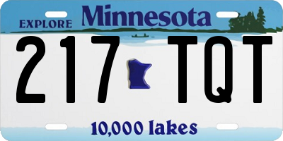 MN license plate 217TQT