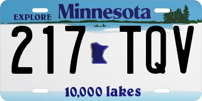 MN license plate 217TQV
