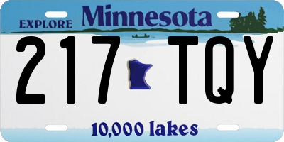MN license plate 217TQY