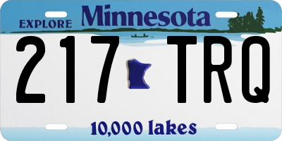 MN license plate 217TRQ