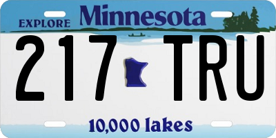 MN license plate 217TRU