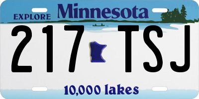 MN license plate 217TSJ