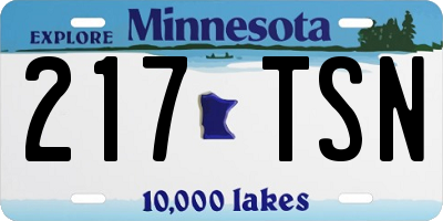 MN license plate 217TSN