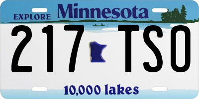 MN license plate 217TSO
