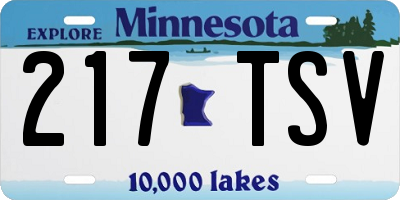 MN license plate 217TSV