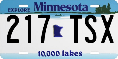 MN license plate 217TSX