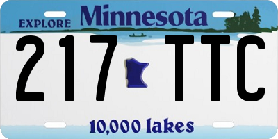 MN license plate 217TTC