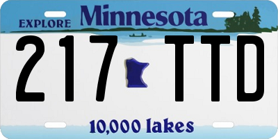 MN license plate 217TTD