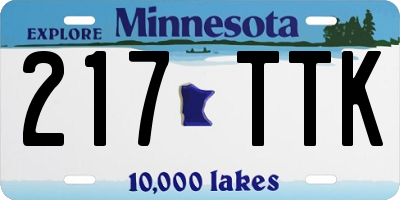 MN license plate 217TTK
